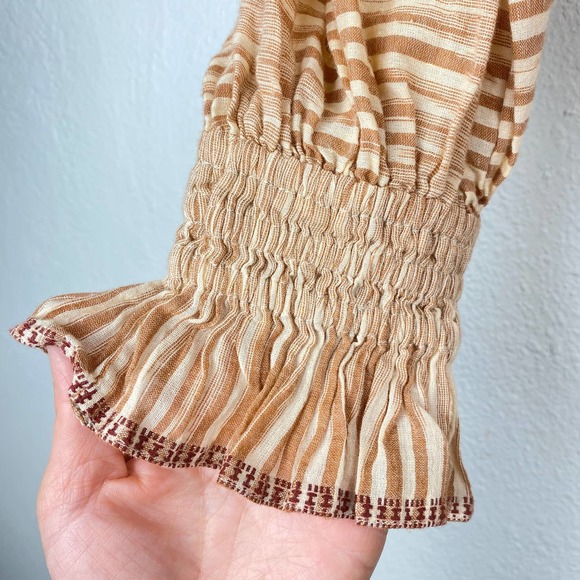 NWT Ulla Johnson Fiora Shirt Dress in Stripe Fawn Color Tie waist Casual Sz 8 - Picture 8 of 15